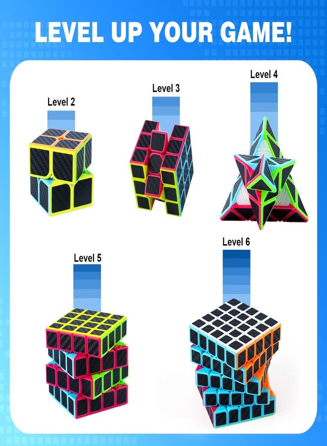 مجموعة مكعبات السرعة من AuntyFey، عبوة من 5 قطع: 2x2، 3x3، 4x4، 5x5، مكعب السرعة السحري Pyraminx، مكعب ألغاز للأطفال والمبتدئين والكبار - Image 4